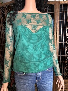 NWT ELODIE EMERALD GREEN TOP J XL